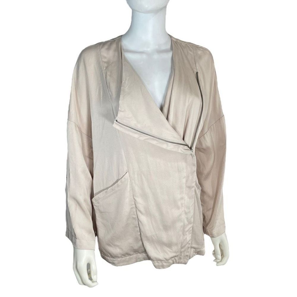 Anthropologie Cupcakes and Cashmere Taupe Zip Jacket Medium